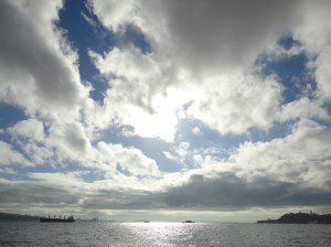 Clouds before the sun over the Sea of Marmara