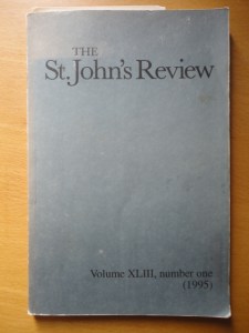 St. John’s Review XLIII, number one (1995)