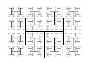 Binary tree made of thin rectangles
