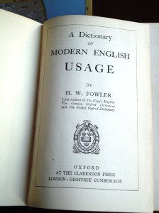 Title page of Fowler’s Dictionary of Modern English Usage