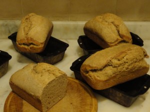 Four misshapen loaves